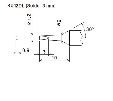 ปลายหัวแร้ง Cera cote kunoichi ku12dl 3mm solder tip